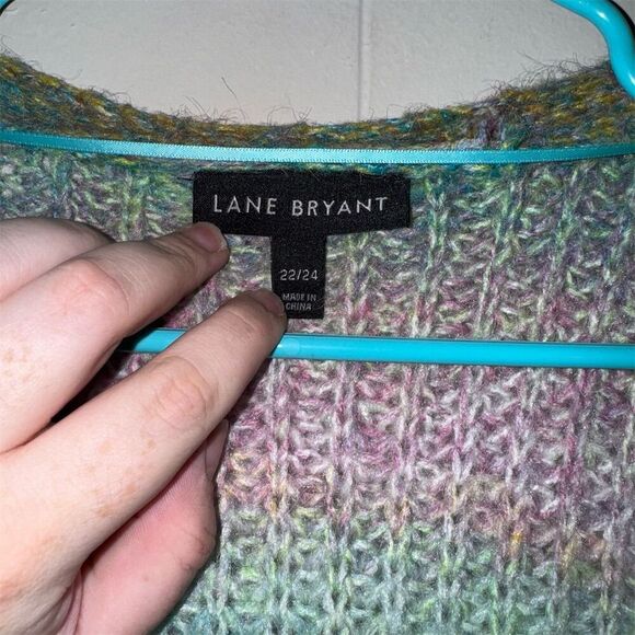 Lane Bryant Plus Size 22 Orange Ombre Chunky Knit Cardigan Sweater - Picture 4 of 6